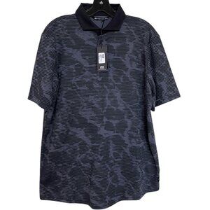 Travis Mathew Polo Shirt Golf Mens Size Medium Black Gray Short Sleeve